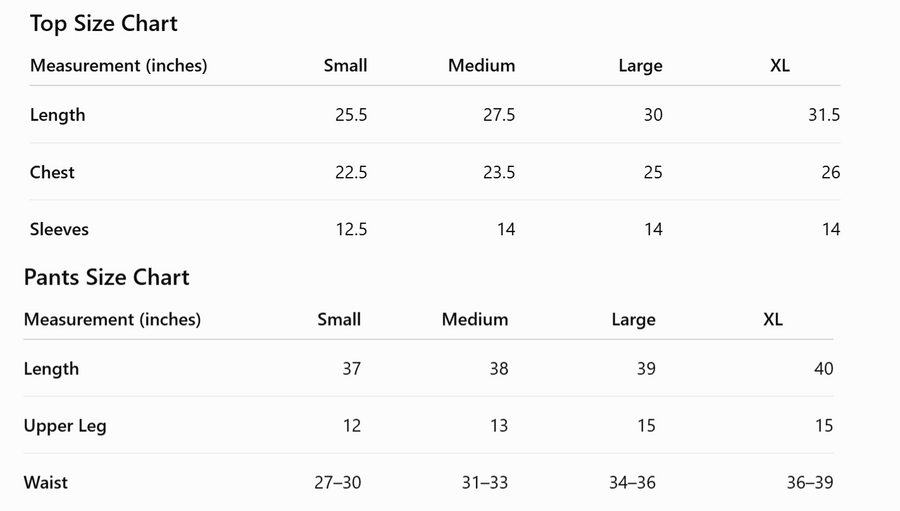 Size Guide
