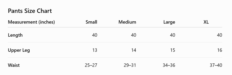 Size Guide
