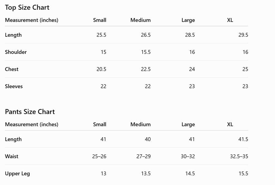 Size Guide